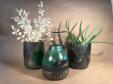 Load image into Gallery viewer, Striped Raku Vase
