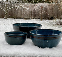 Load image into Gallery viewer, Floating Blue Bowls (Set of 3)
