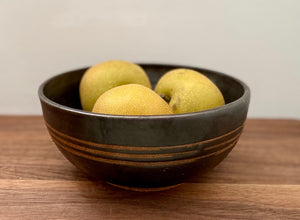 Stripe Collection: Matte Black Bowl