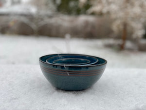 Floating Blue Bowls (Set of 3)