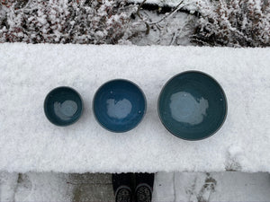 Floating Blue Bowls (Set of 3)