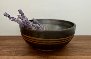 Stripe Collection: Matte Black Bowl