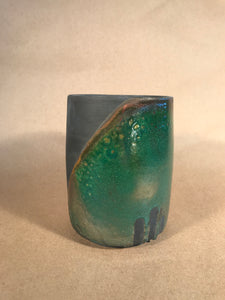 Striped Raku Vase