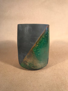 Striped Raku Vase