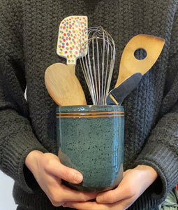 Floating Blue Utensil Jar