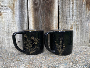 Pair of Flower Mugs (8 oz)